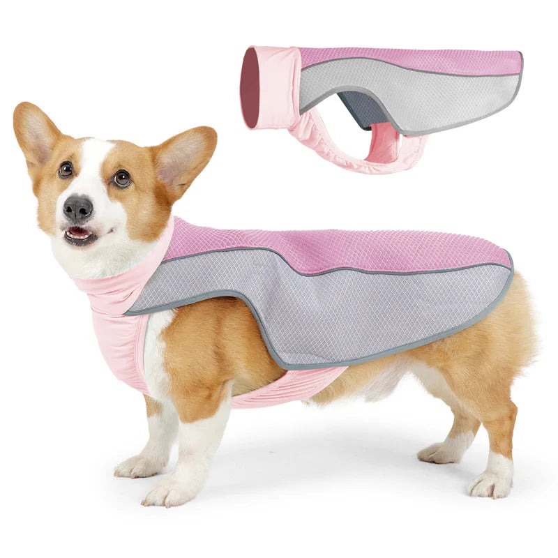 Dog Cooling Vest for Summer Sun Protection Jacket for Dogs with Velcro Easy On/Off Cooling Coat for Walks