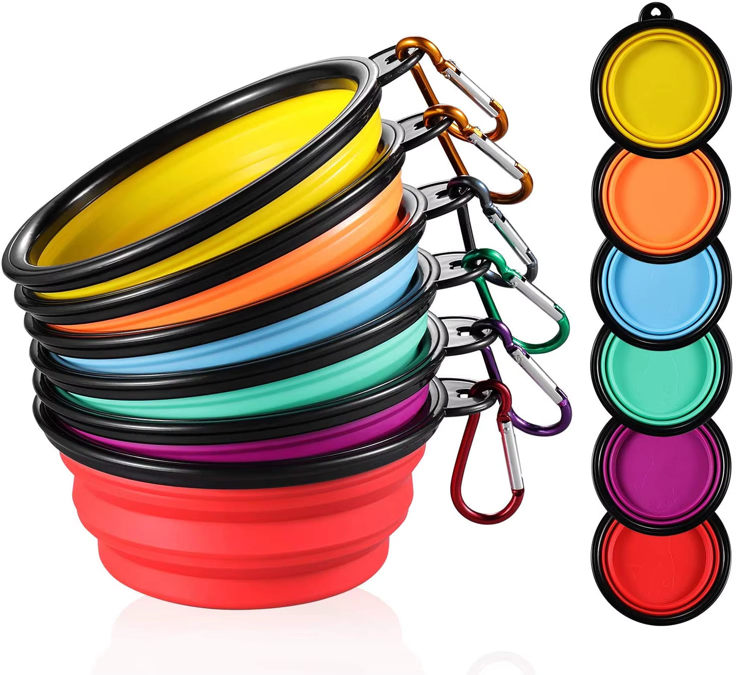 Foldable Portable Dog Feeder Bowlsilicone Collapsible Dog Bowls Folding Pet Bowls Dog Water Bowl