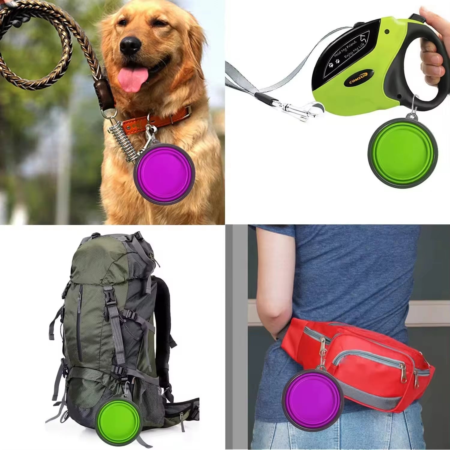 Foldable Portable Dog Feeder Bowlsilicone Collapsible Dog Bowls Folding Pet Bowls Dog Water Bowl