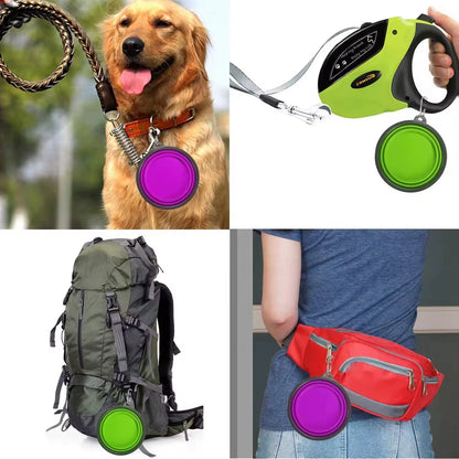 Foldable Portable Dog Feeder Bowlsilicone Collapsible Dog Bowls Folding Pet Bowls Dog Water Bowl