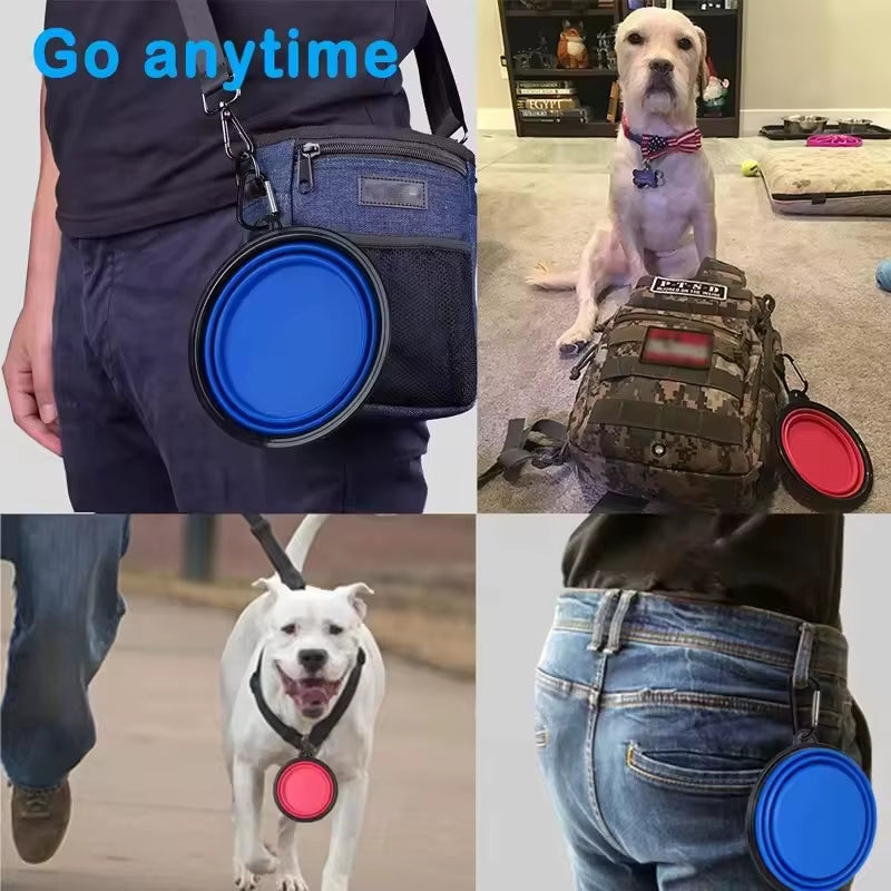 Foldable Portable Dog Feeder Bowlsilicone Collapsible Dog Bowls Folding Pet Bowls Dog Water Bowl